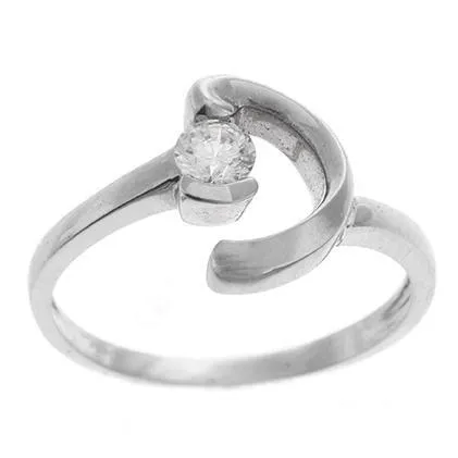 18ct White Gold Dress Ring set with Cubic Zirconias LR-2534