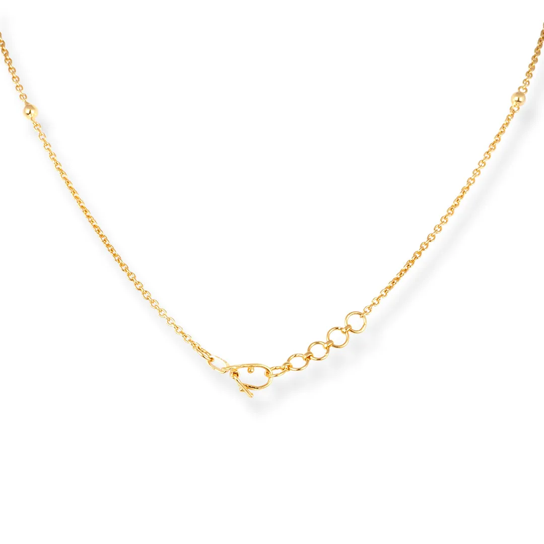 22ct Gold Antiquated Look Necklace Suite with Cubic Zirconia Stones- 8513