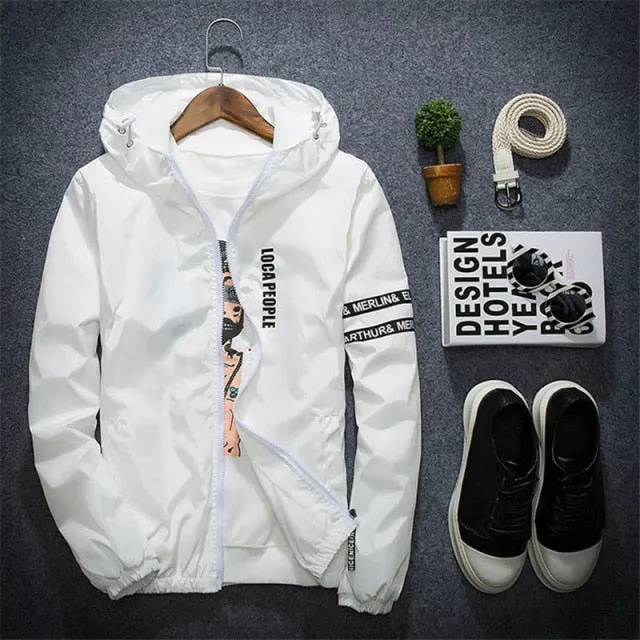 All Weather Casual Jacket Men Patchwork Slim Fit Hooded Coat Sportswear Zipper Thin Windbreaker Jackets