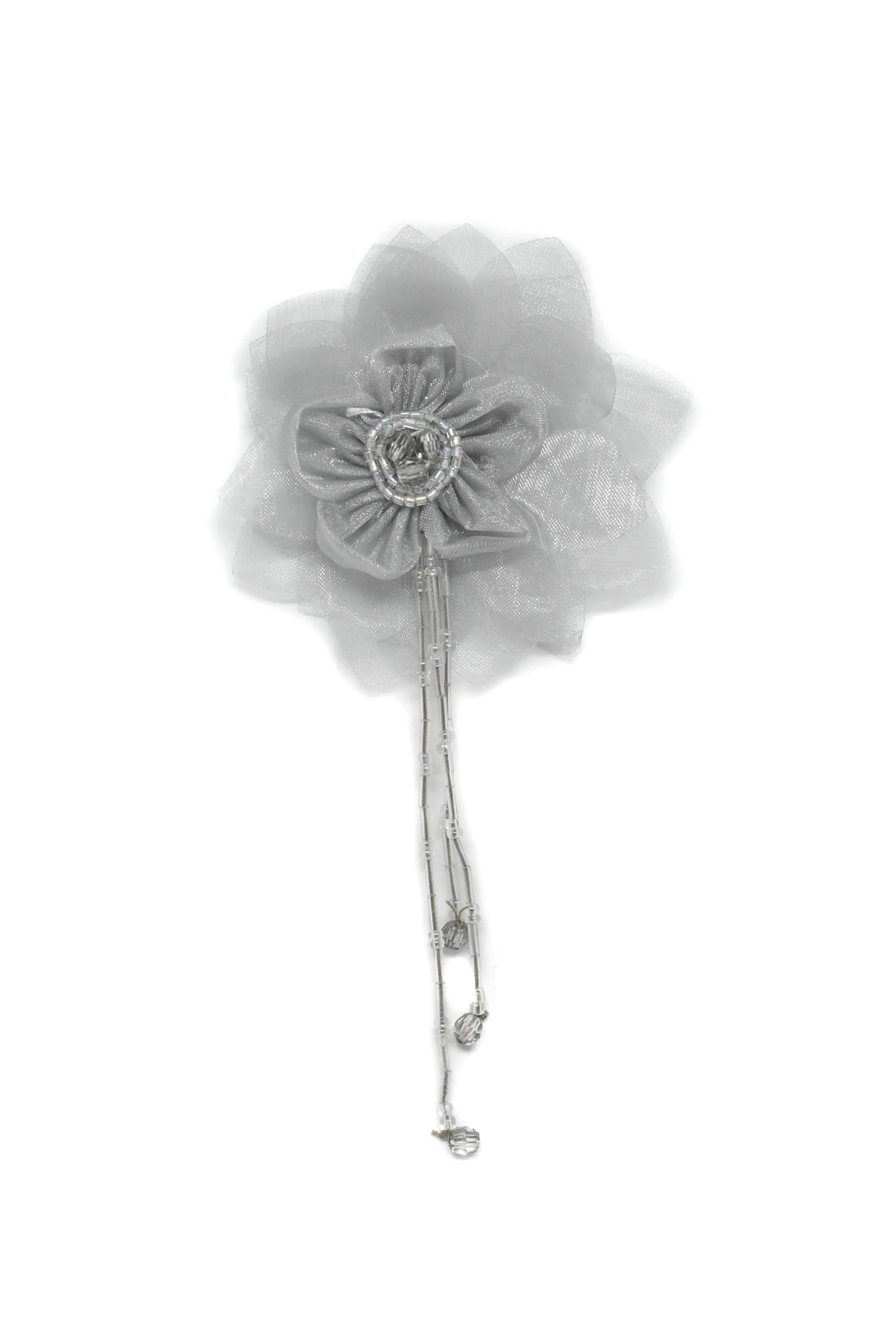 Assorted Organza Flower Piece with Beaded Fringe