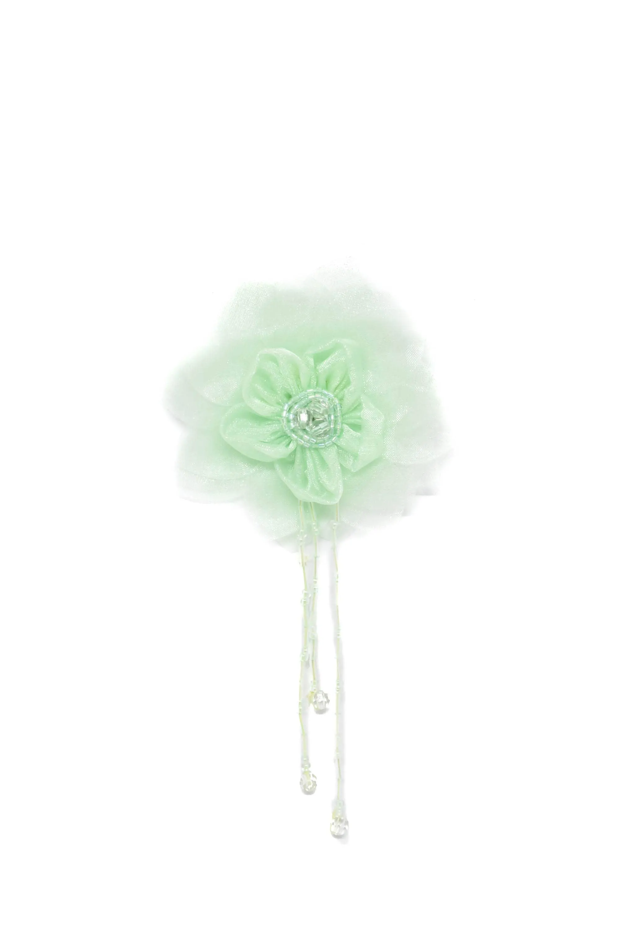 Assorted Organza Flower Piece with Beaded Fringe