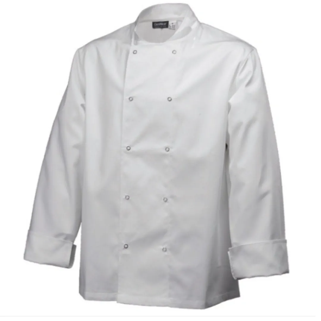 Basic Stud Chef Jacket (Long Sleeve) White