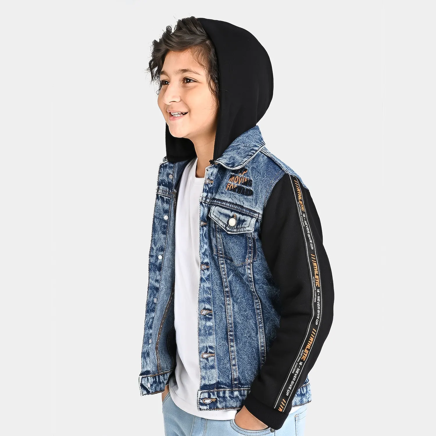 Boys Denim rigid Woven Jacket-LIGHT BLUE