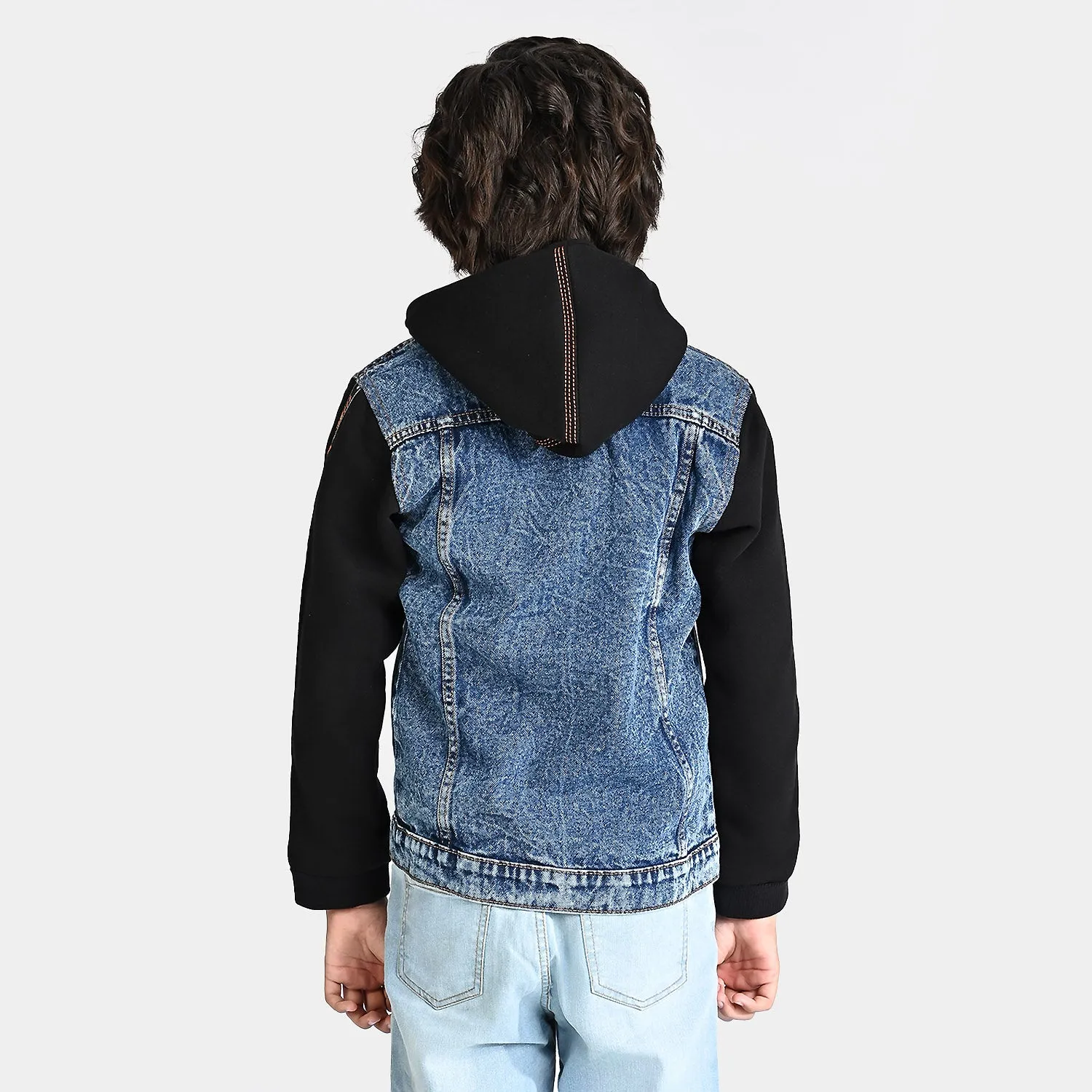 Boys Denim rigid Woven Jacket-LIGHT BLUE