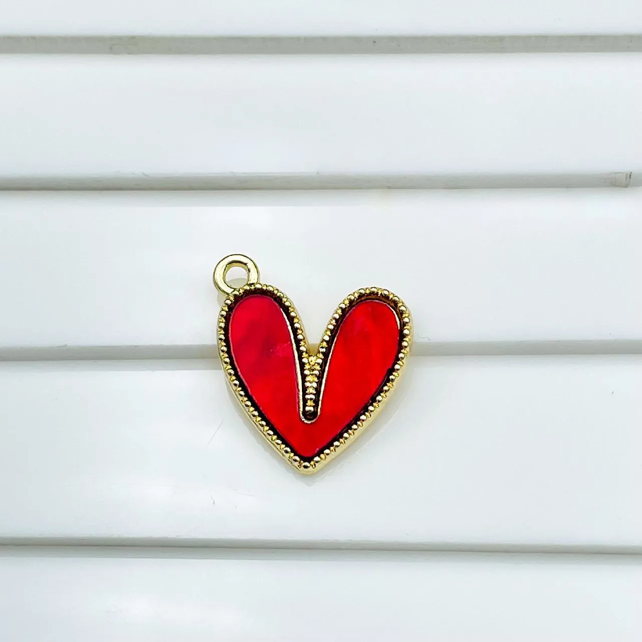 Brass With Red Gold Gold Heart Pendant Combo Pack Of 6 For Women