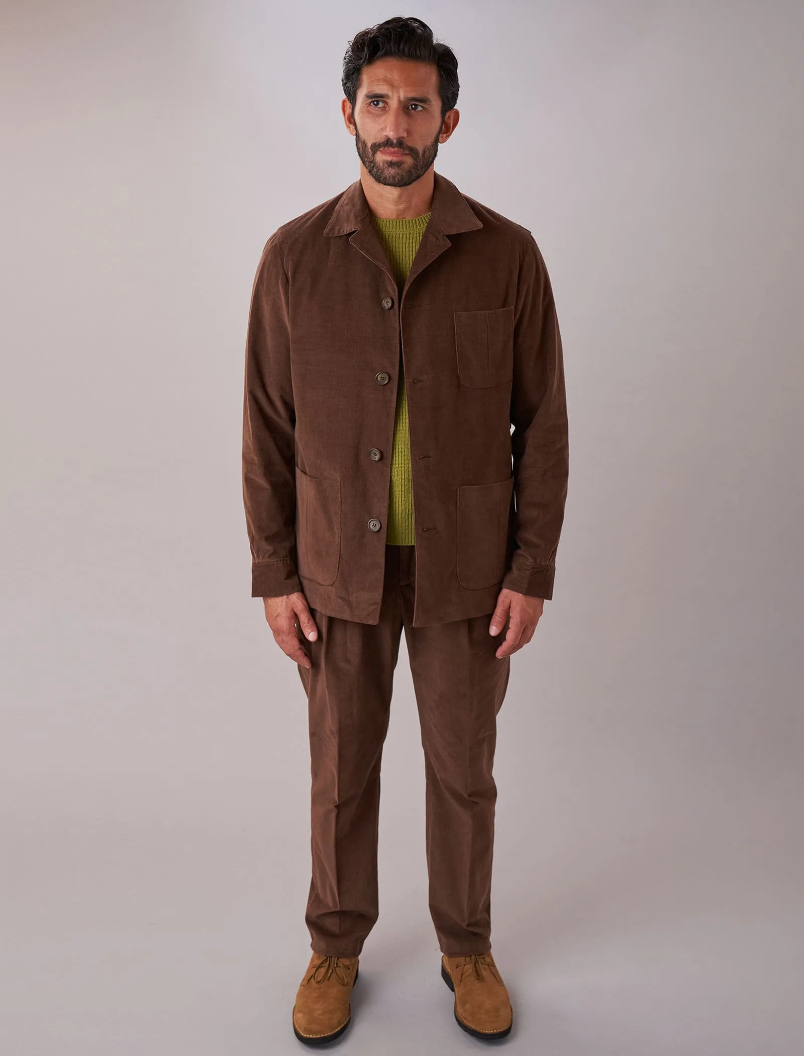 Brown Needlecord Shacket