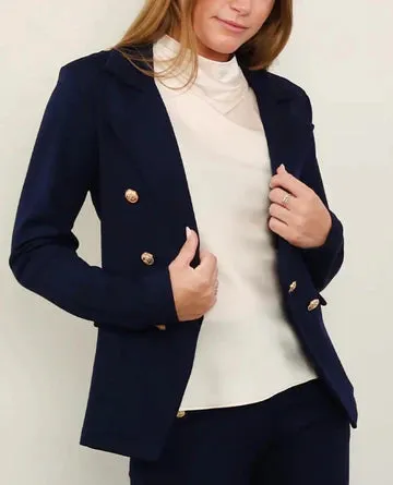 Button Ponti Blazer - Navy