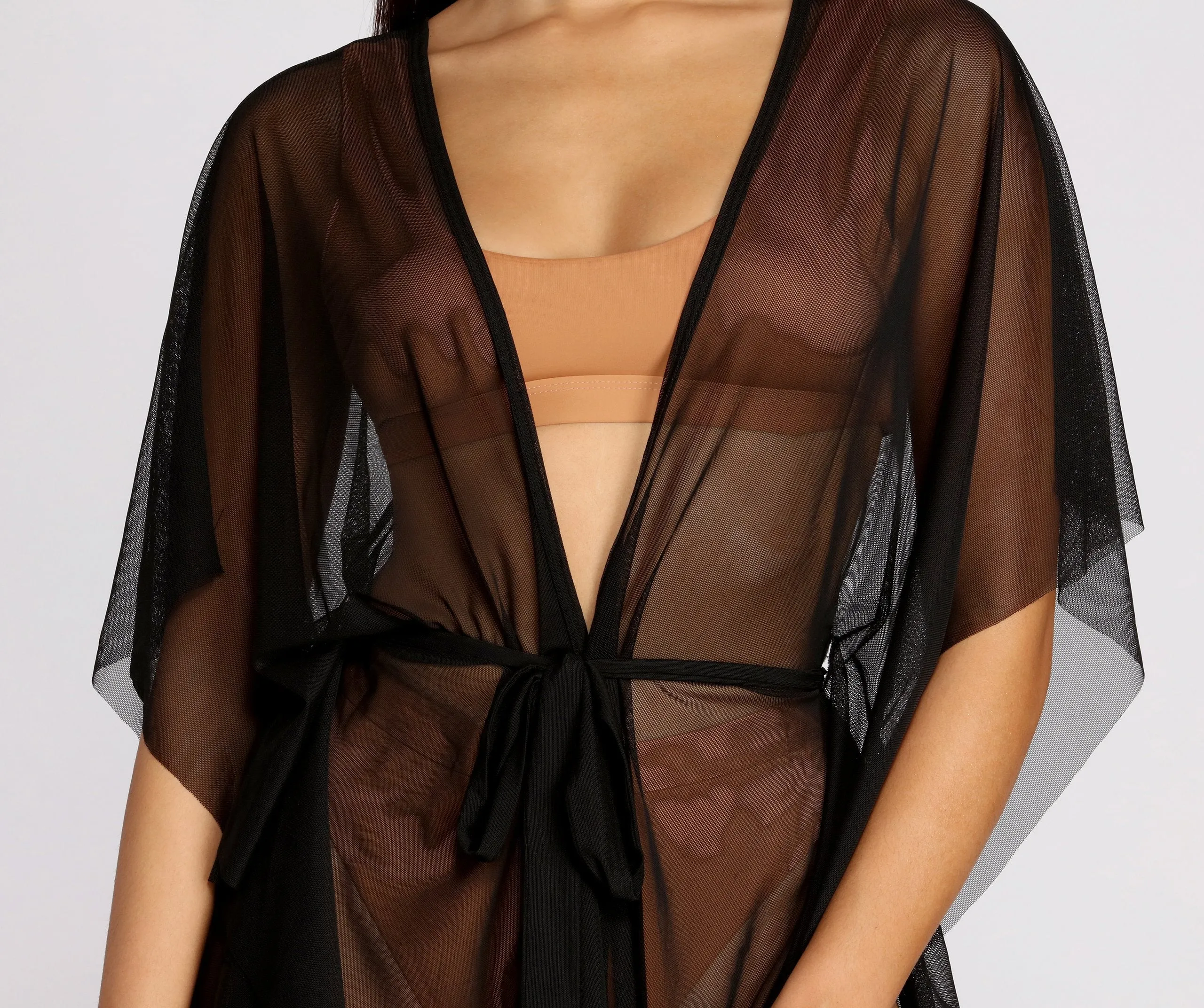 Chic And Sheer Mesh Kimono