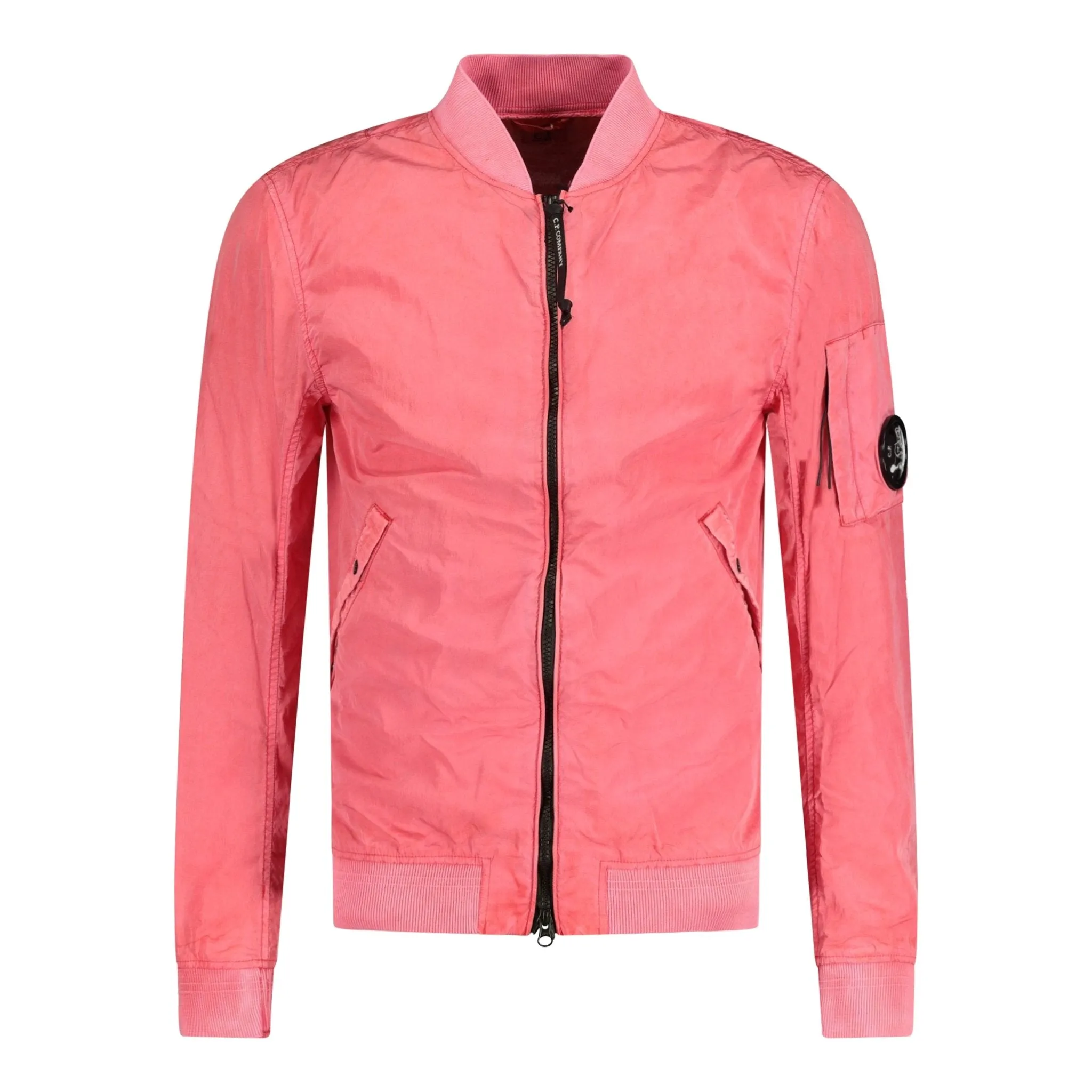 CP COMPANY Chrome Nycra Bomber Jacket Coral Pink