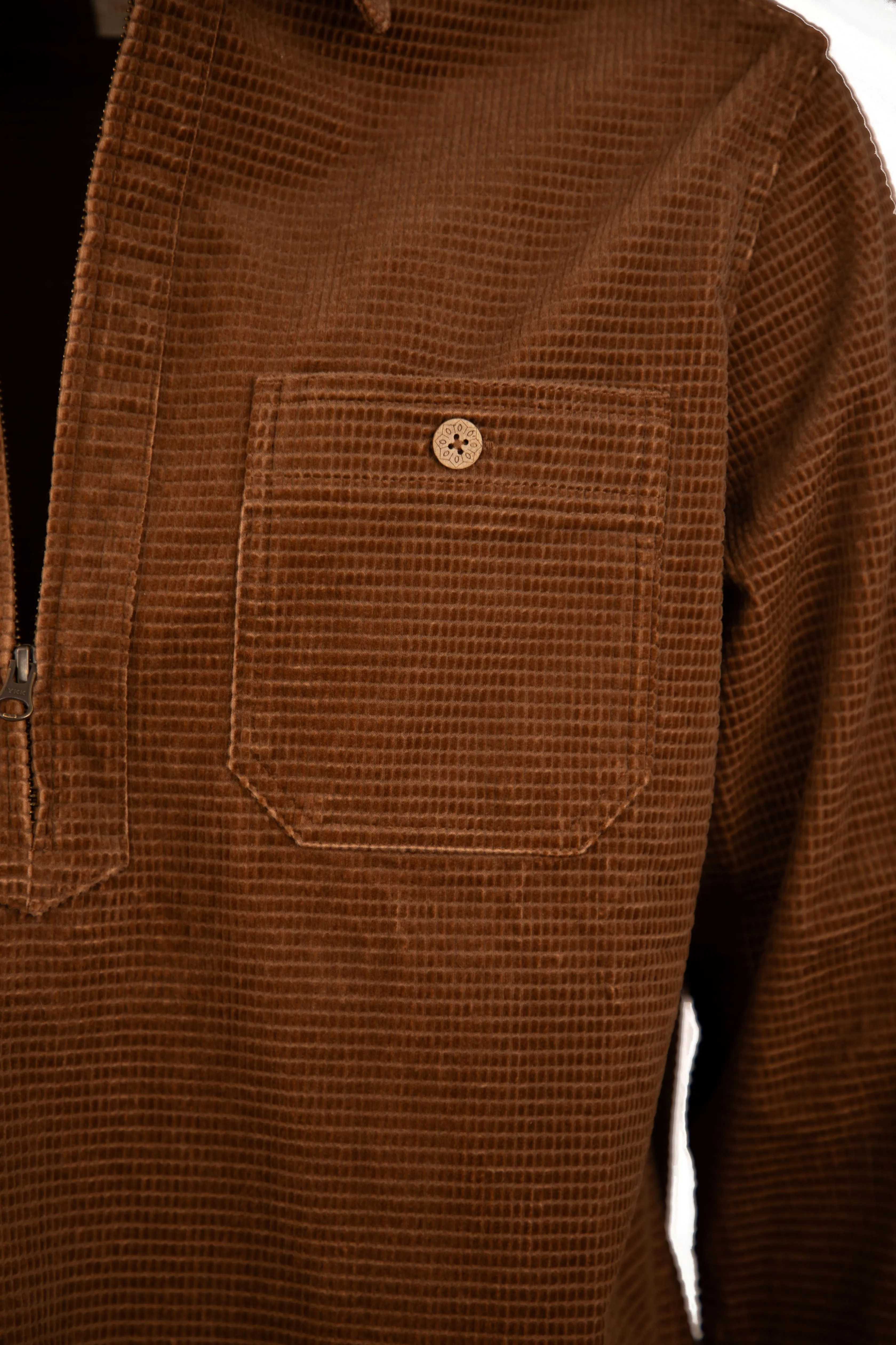 Criss-Cross Corduroy Zip Popover - Tall