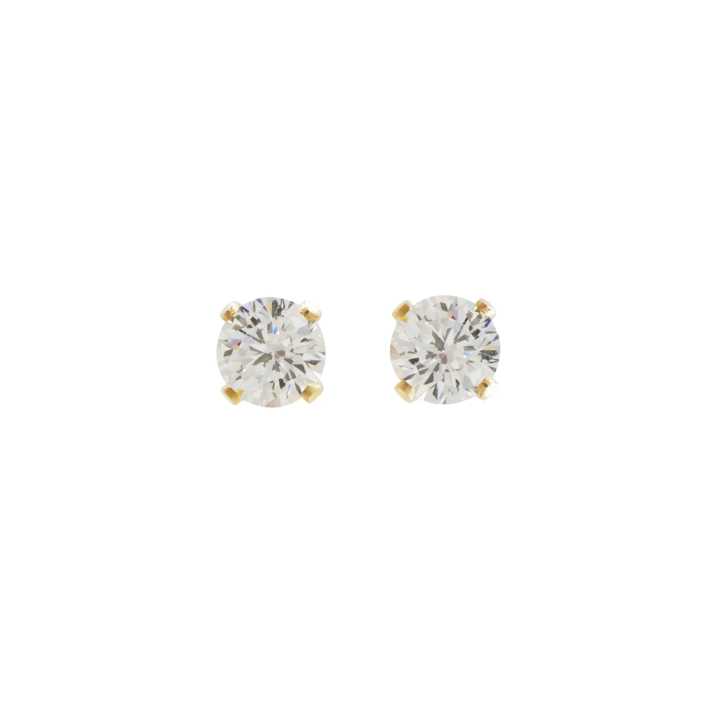 CZ Solitaire Stud Earrings