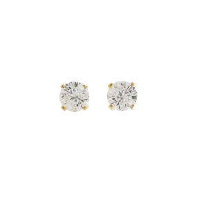 CZ Solitaire Stud Earrings