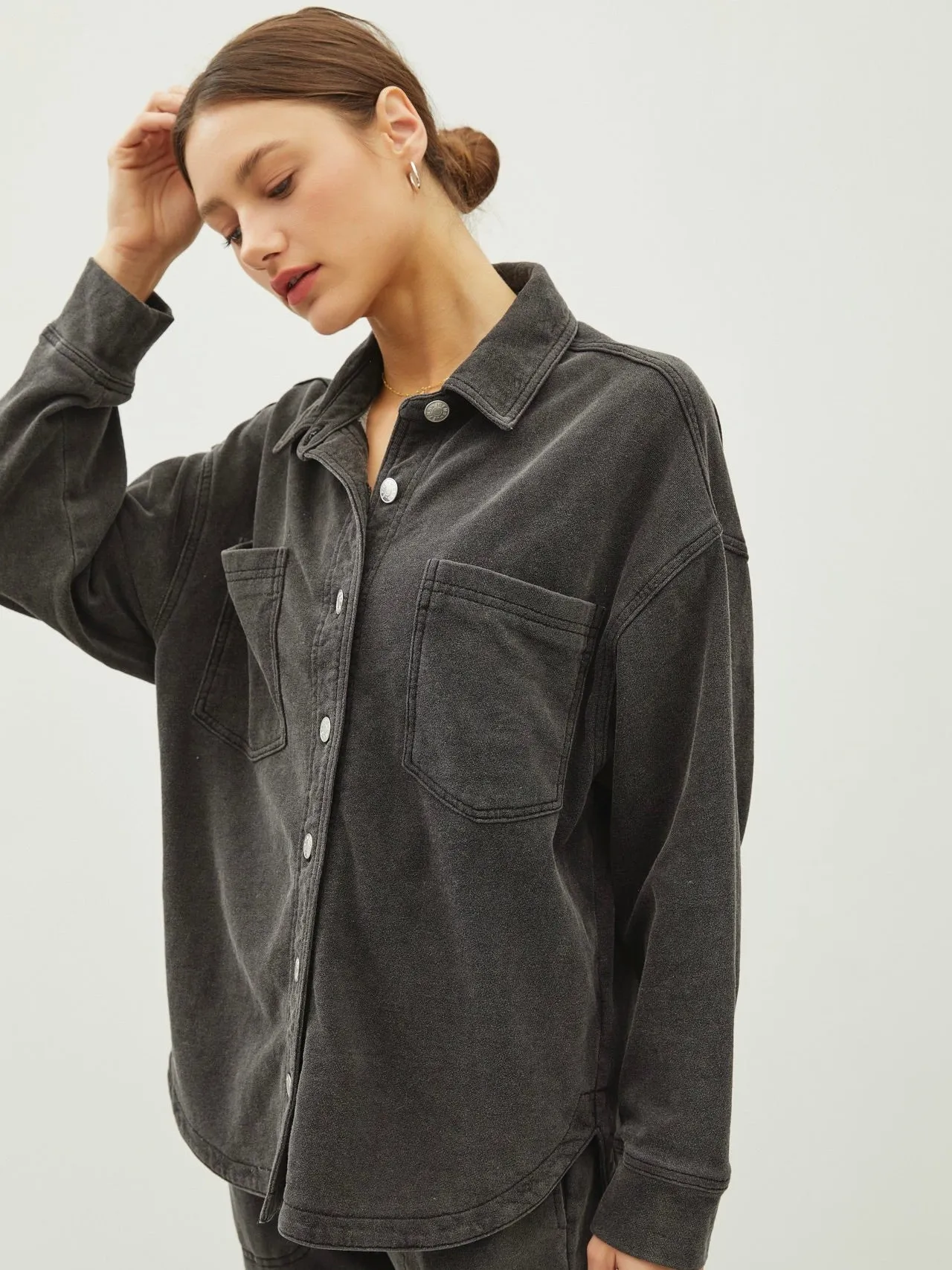 Denim Washed Oversized Shacket