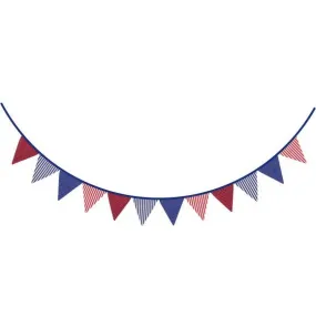 Dots & Stripes Bunting, Red/Blue, perfect for Coronation Celebrations