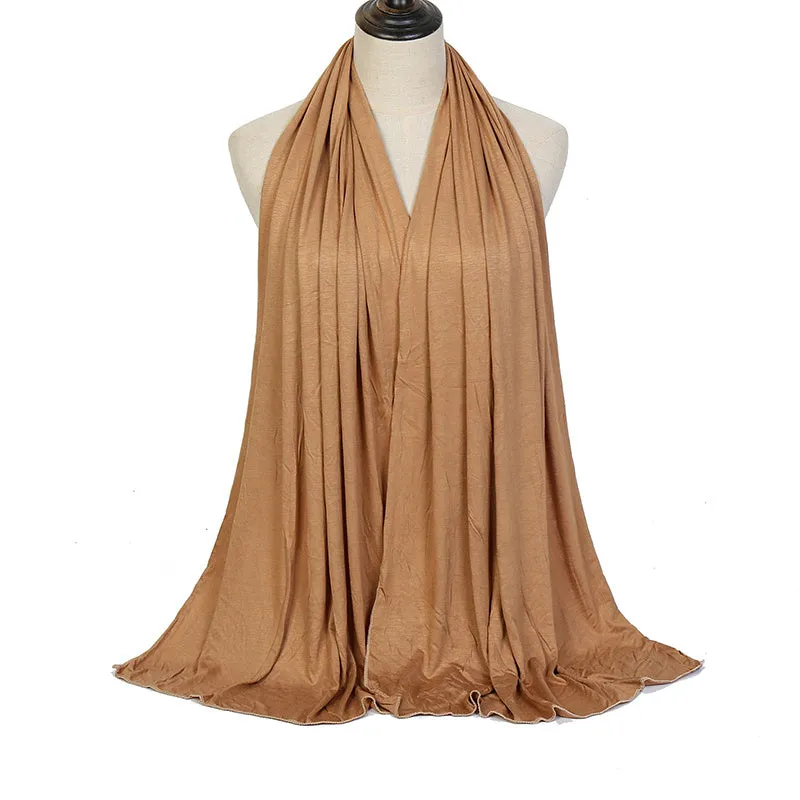 Elegant Warm Hijab Shawl - Versatile Windproof Maxi Scarf, Durable Yarn-Dyed Wrap for Stylish Comfort