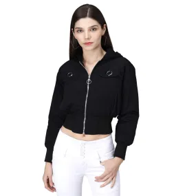 Funday Fashion Woman's Blouson Jacket Black M