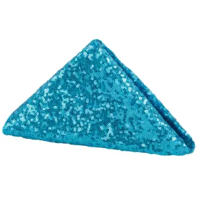 Glitz Sequin Napkin 20"x20" - Aqua Blue