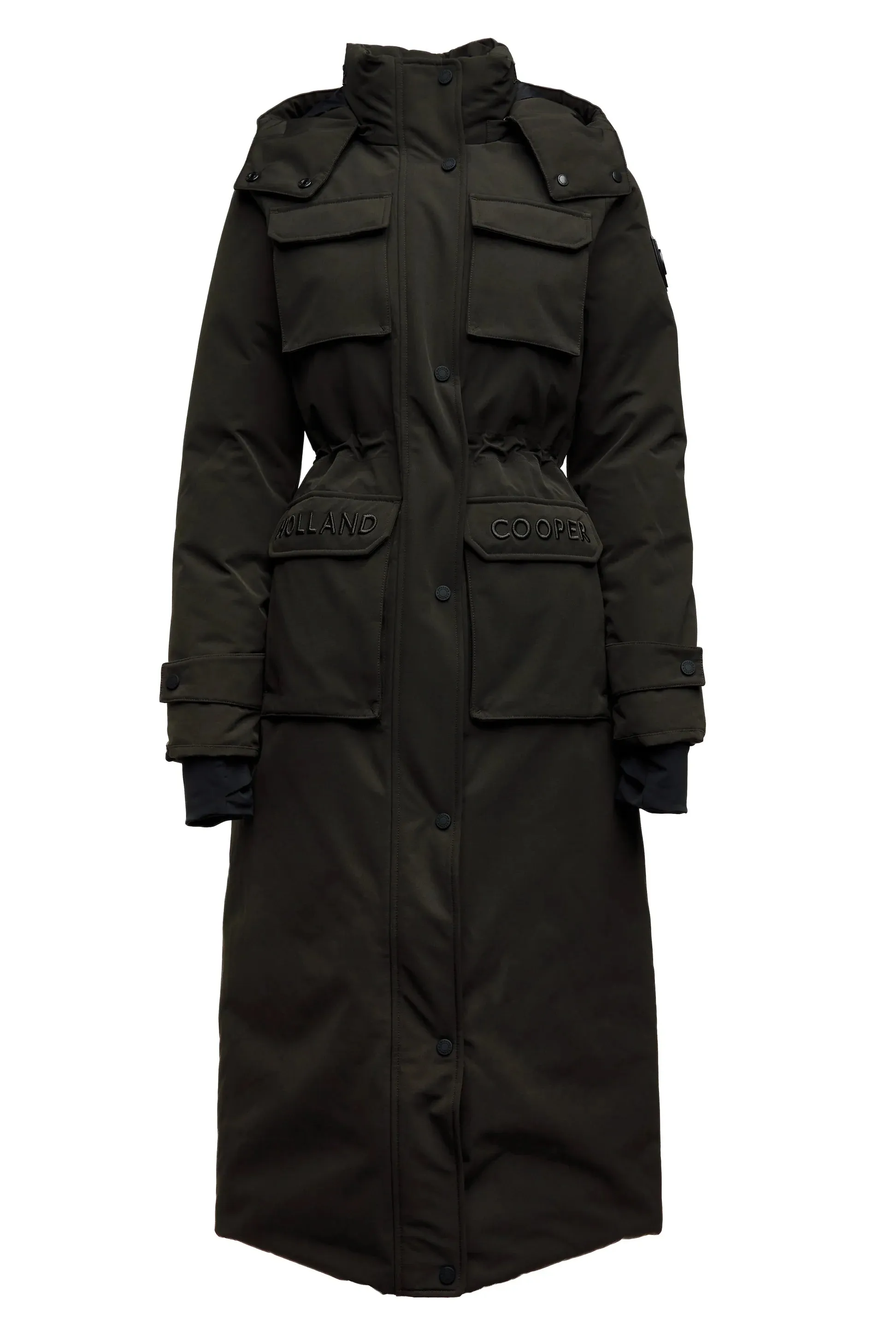 Holland Cooper Expedition Longline Coat in Dark Olive