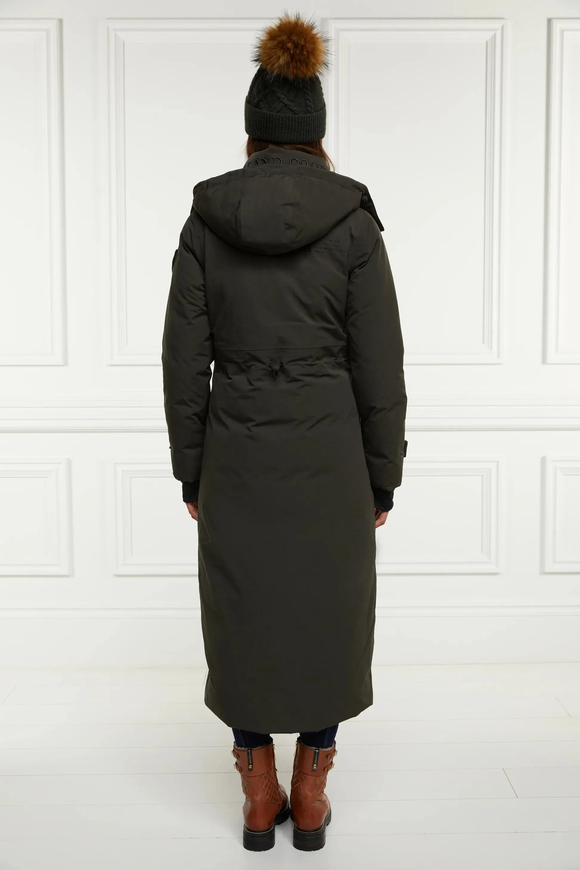 Holland Cooper Expedition Longline Coat in Dark Olive