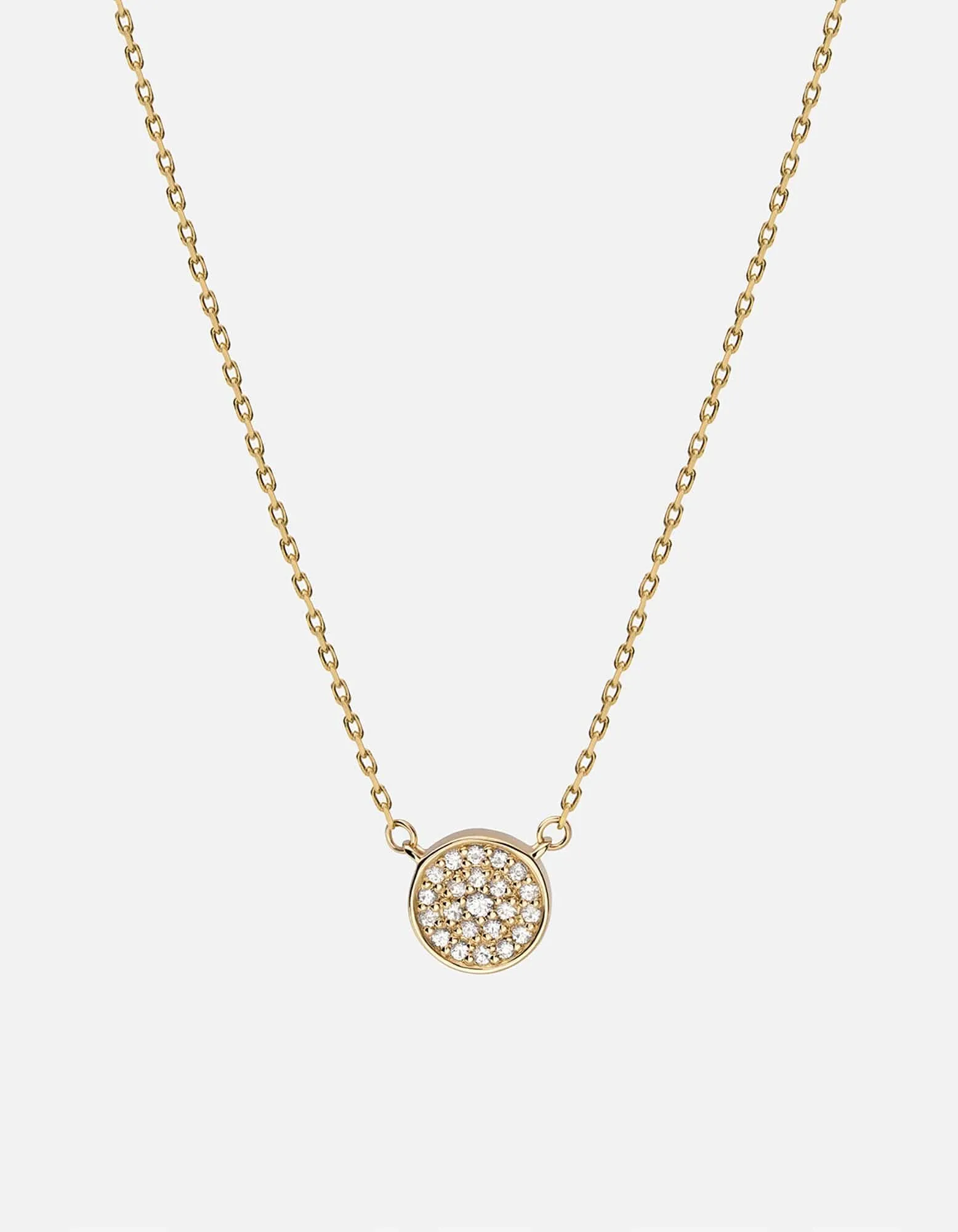 Horizon Necklace, 14k Gold Pavé