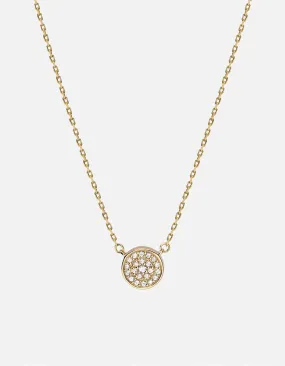 Horizon Necklace, 14k Gold Pavé