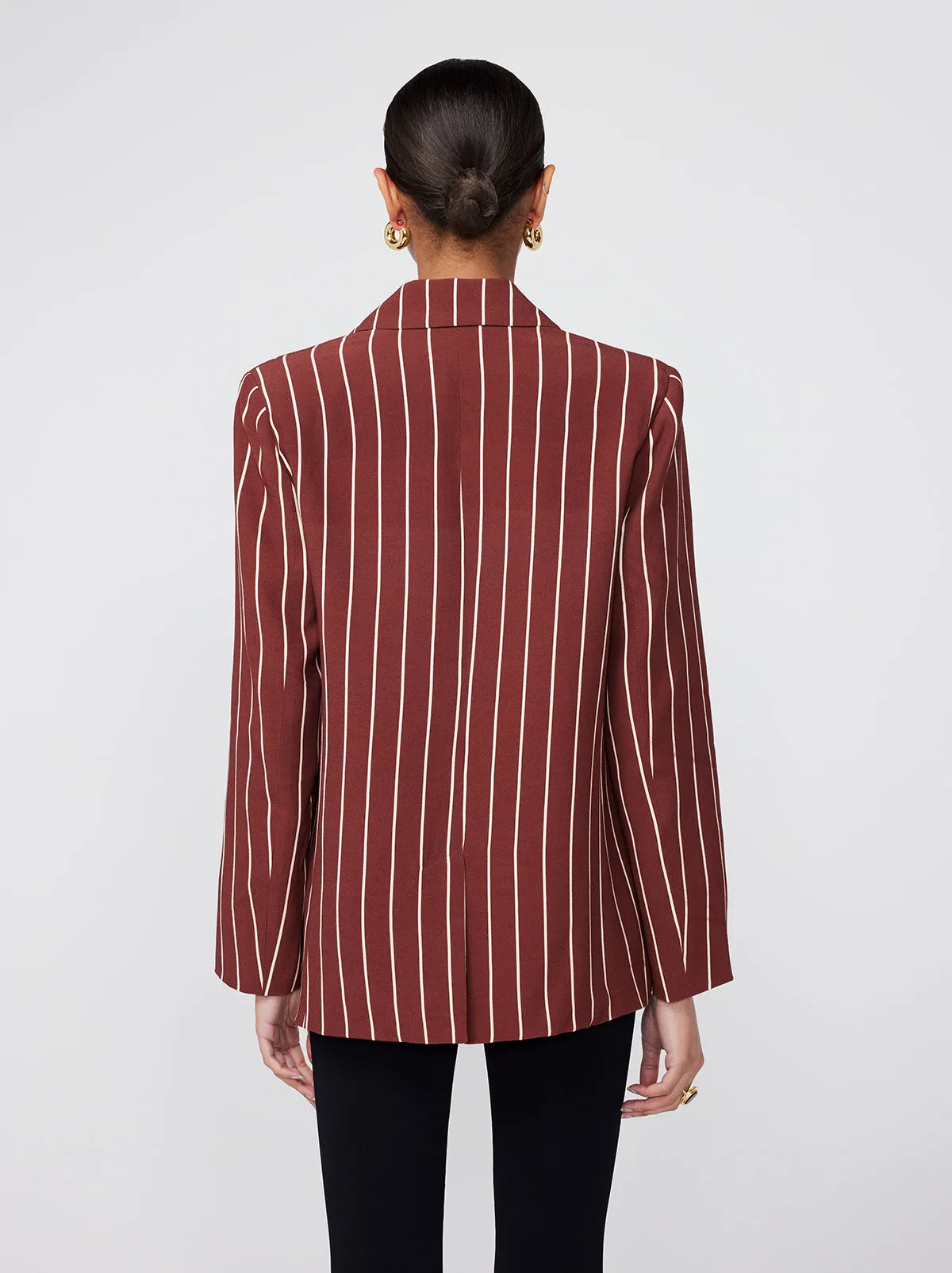 Josephine Mocha Stripe Double Breasted Blazer