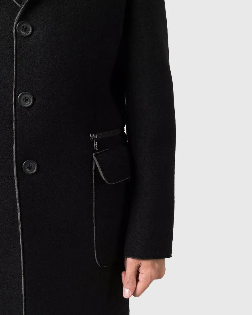 KARL LAGERFELD 502580 BLACK OVERCOAT