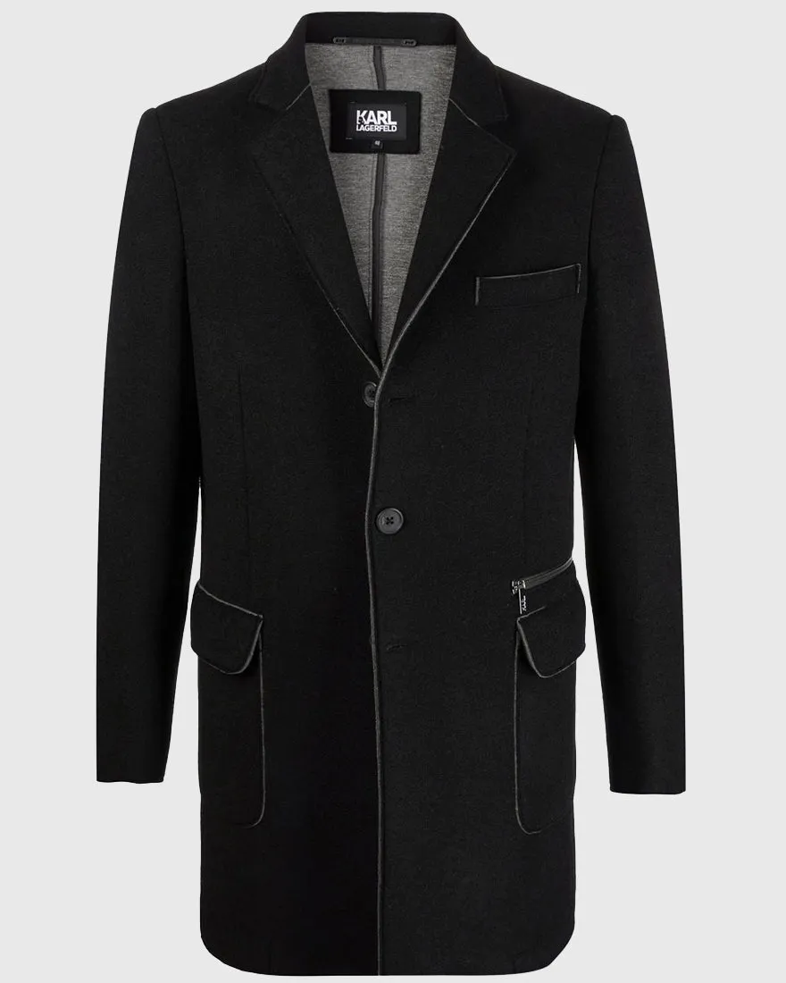 KARL LAGERFELD 502580 BLACK OVERCOAT