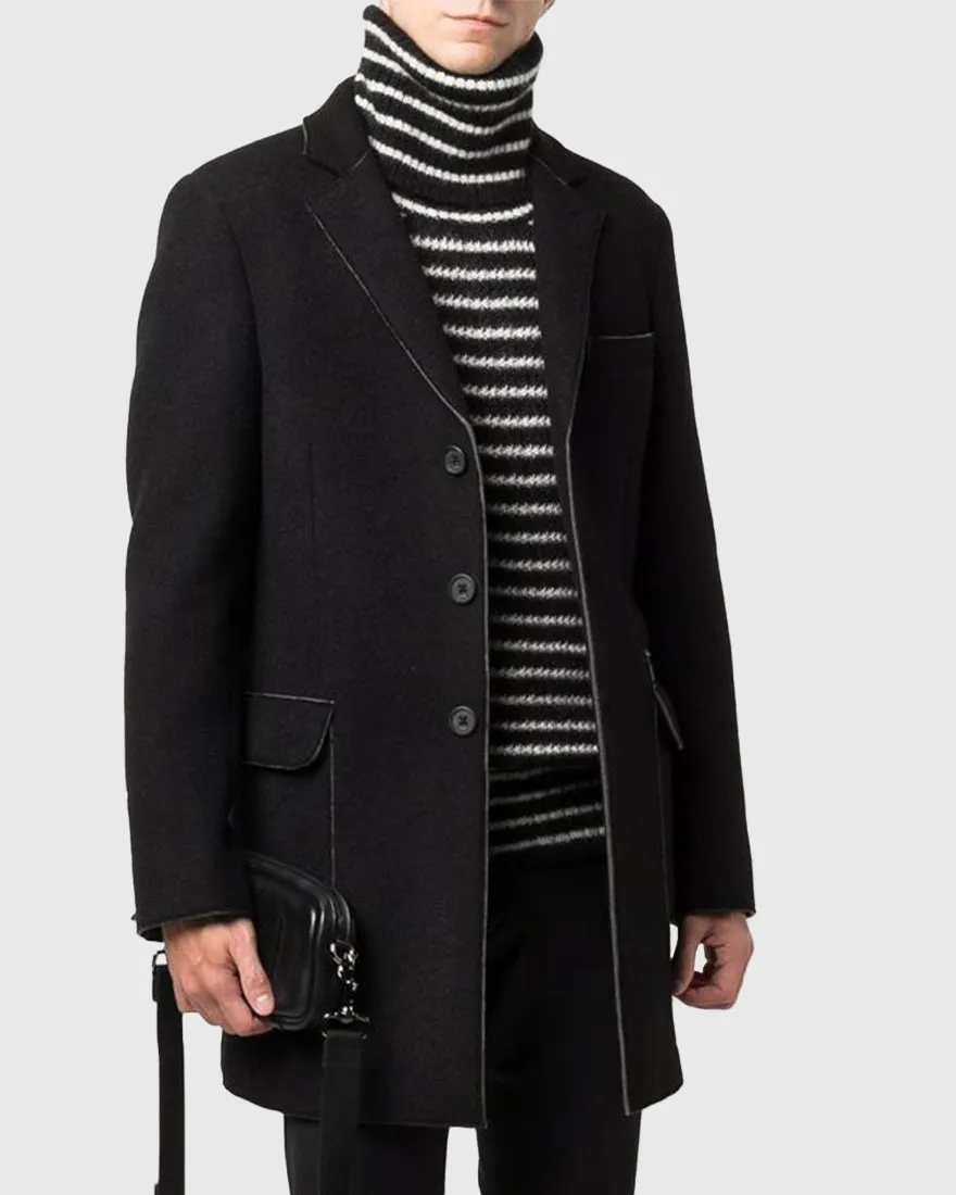 KARL LAGERFELD 502580 BLACK OVERCOAT