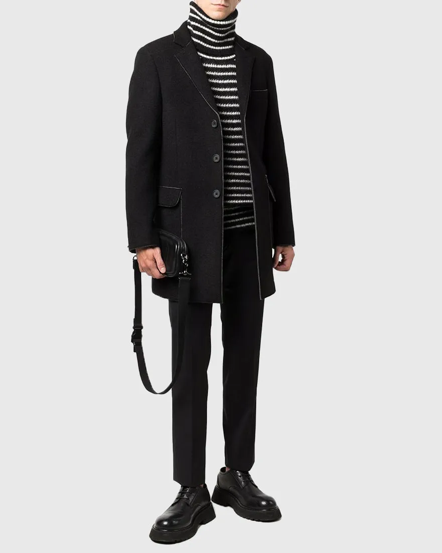 KARL LAGERFELD 502580 BLACK OVERCOAT