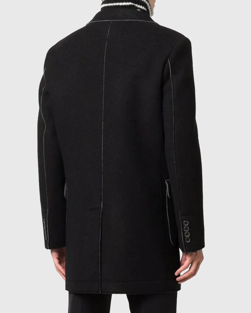 KARL LAGERFELD 502580 BLACK OVERCOAT