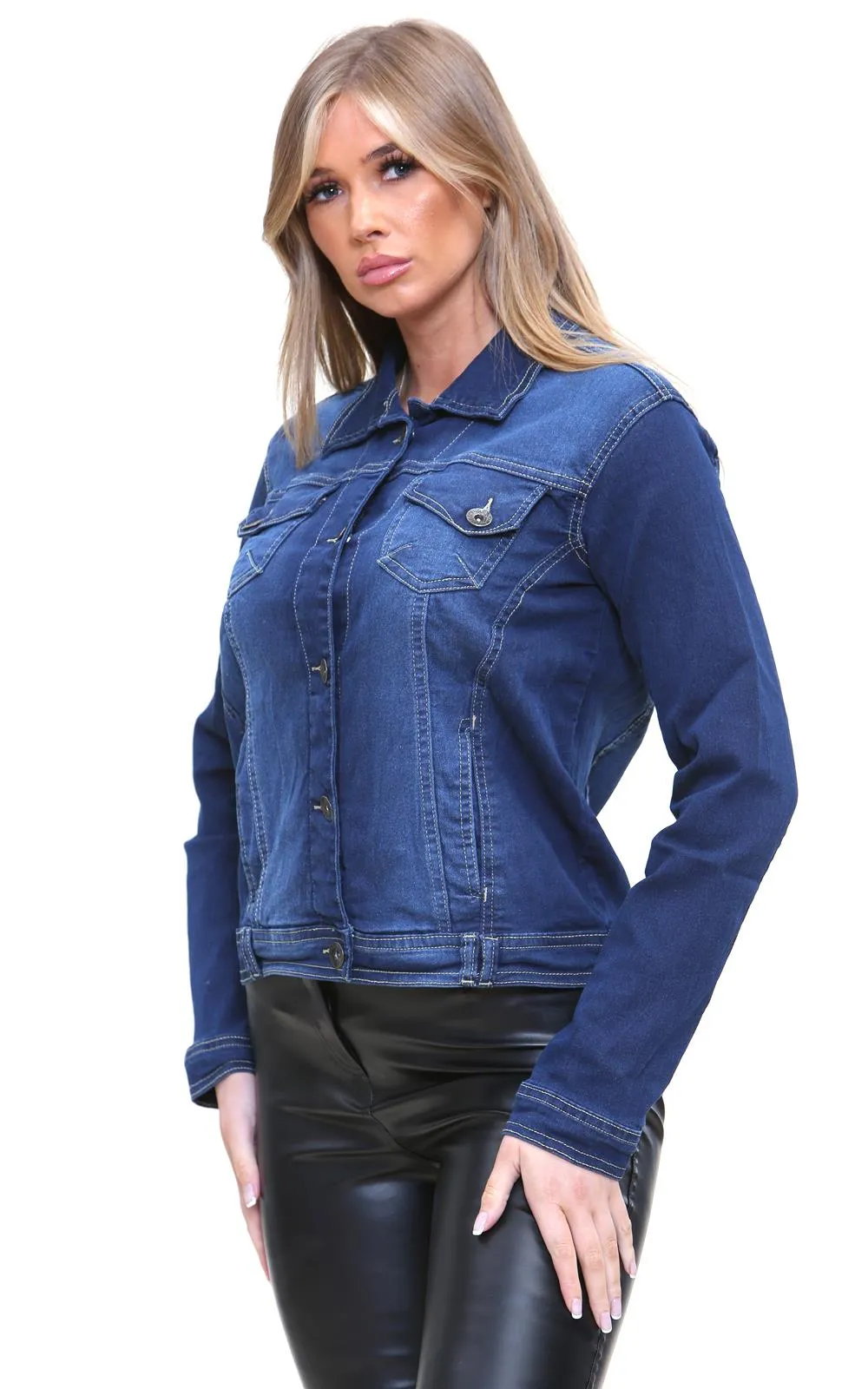 Ladies Long Sleeve Stretchable Denim Jacket