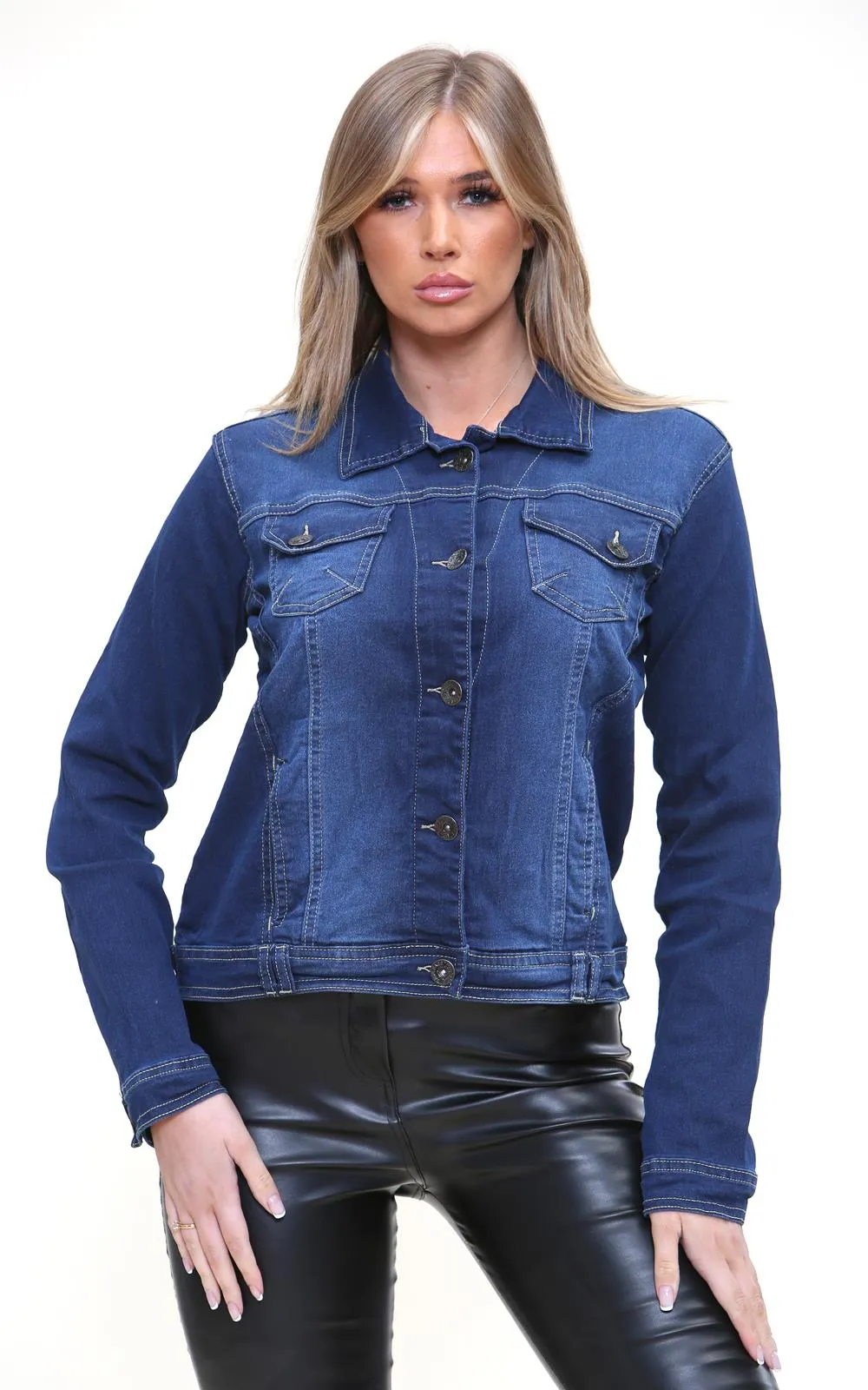 Ladies Long Sleeve Stretchable Denim Jacket