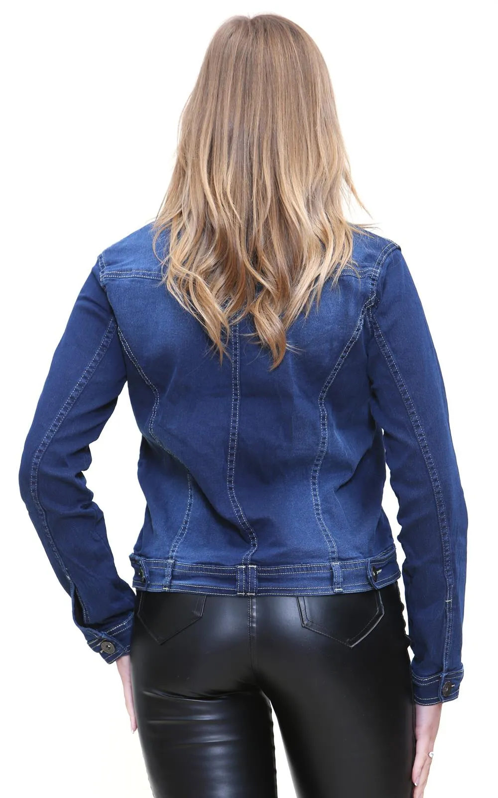 Ladies Long Sleeve Stretchable Denim Jacket