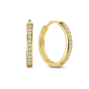 Le Marais Merle 14 karat gold hoop earrings with zirconia (12.5 mm)