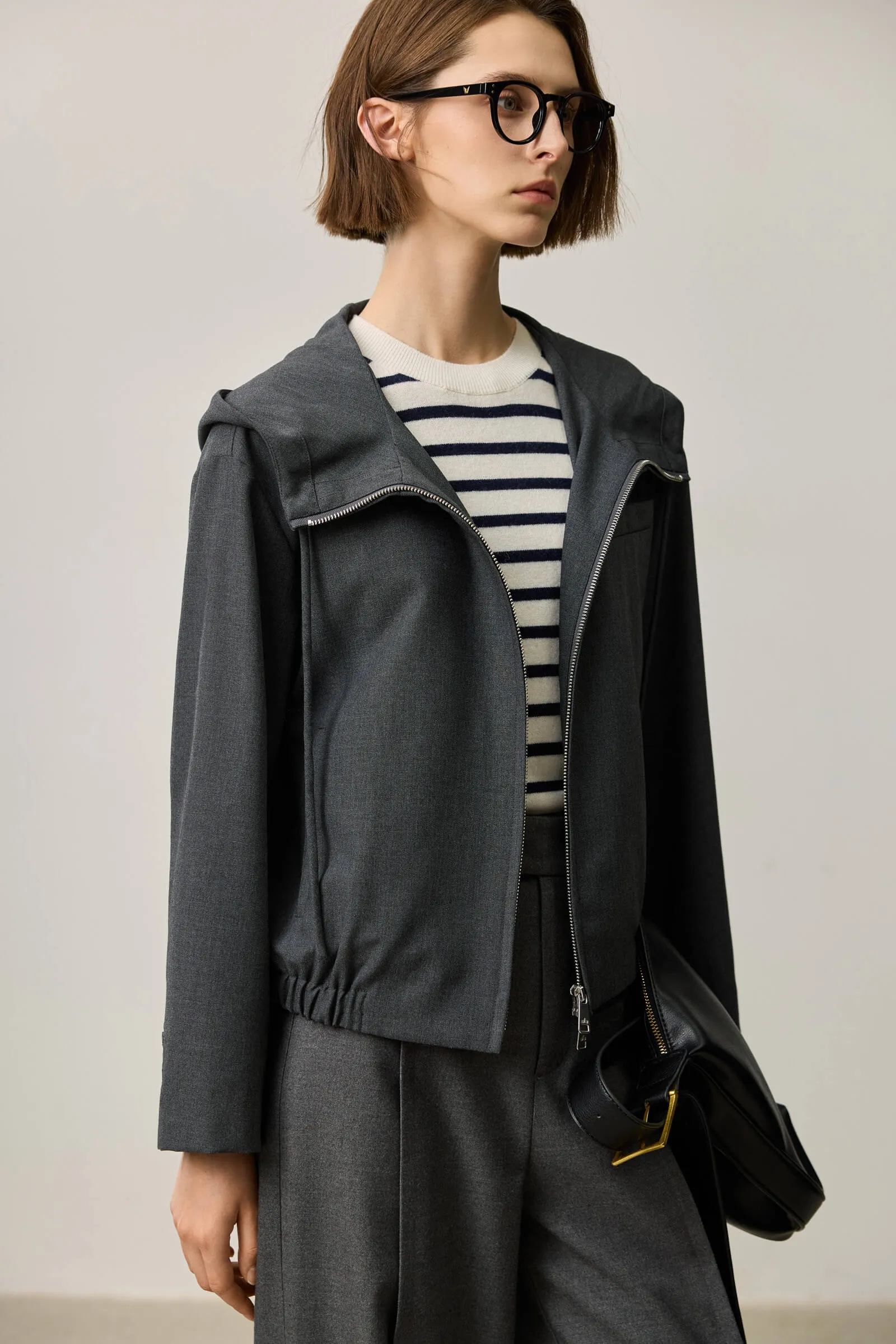 LILY Retro Wool-Blend Hooded Jacket