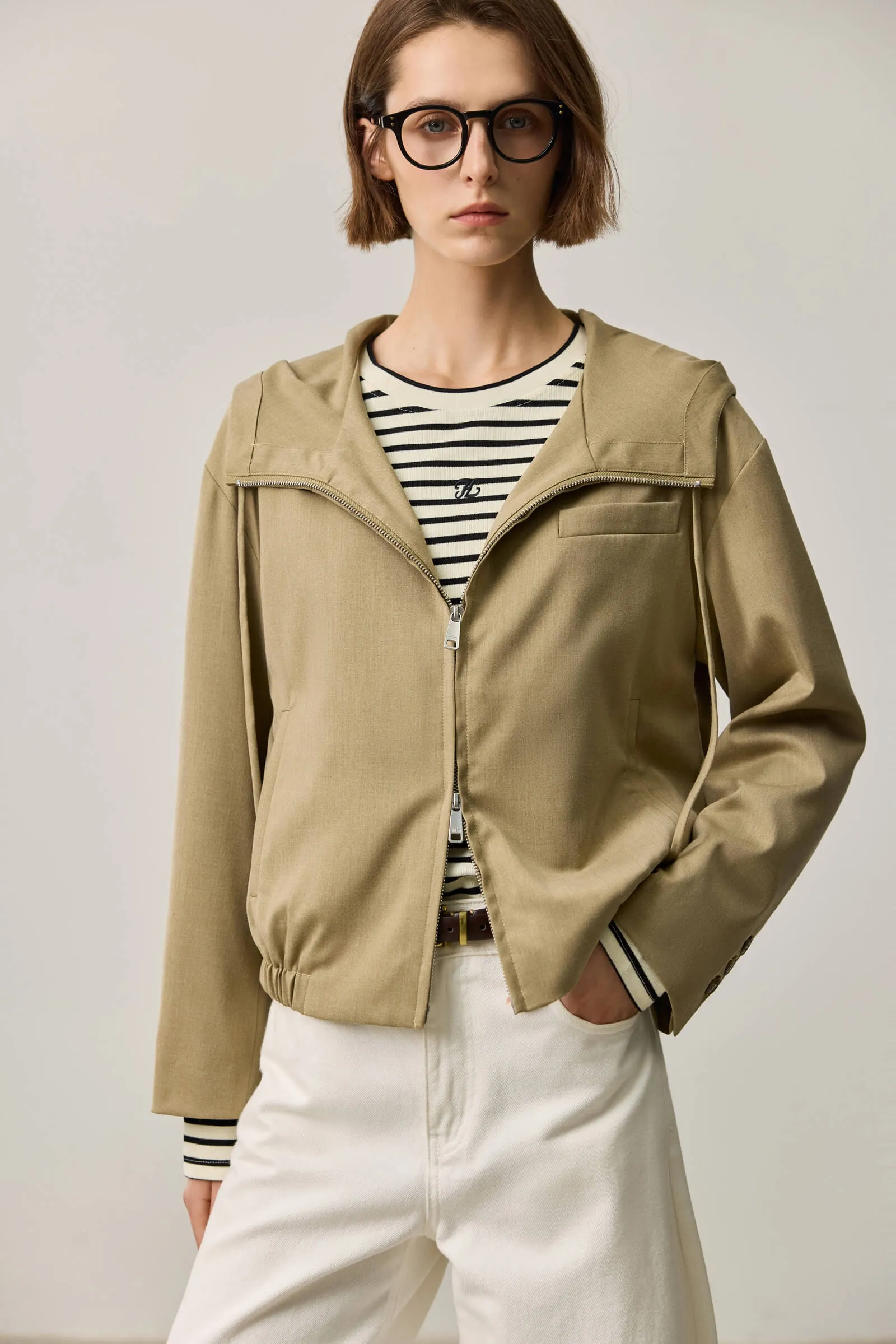 LILY Retro Wool-Blend Hooded Jacket