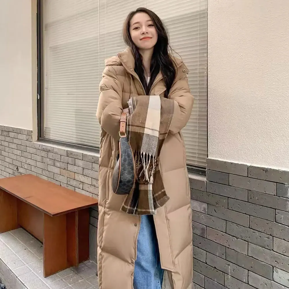 Long Straight Winter Coat. Casual Women Jacket. Female Outerwear