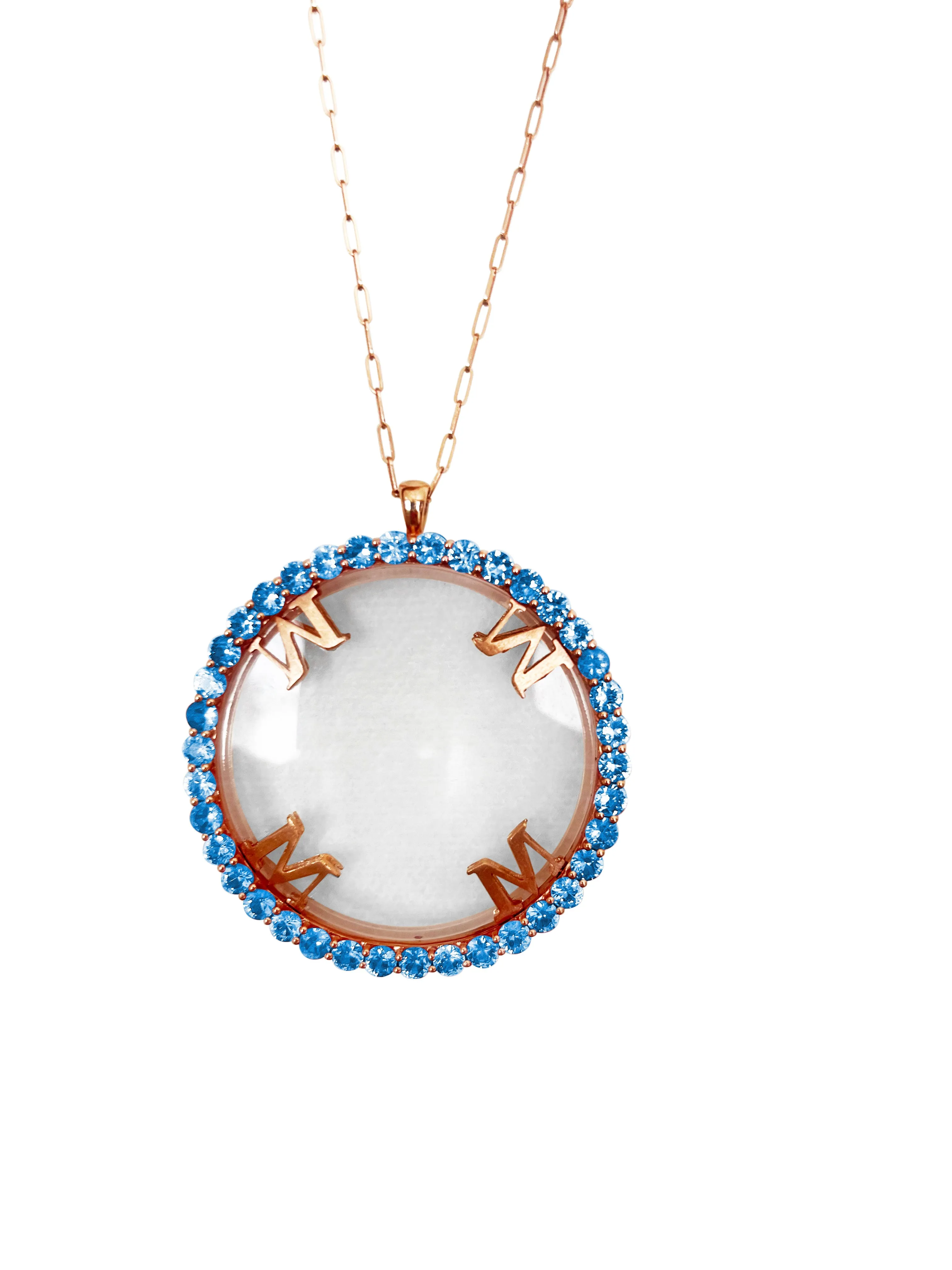 Magnifique Necklace Rose Gold with Blue Sapphire