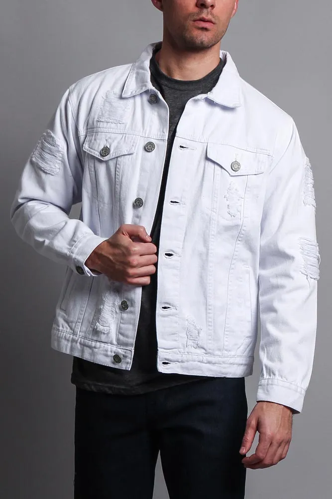 Men's Basic Ripped Jean Jacket