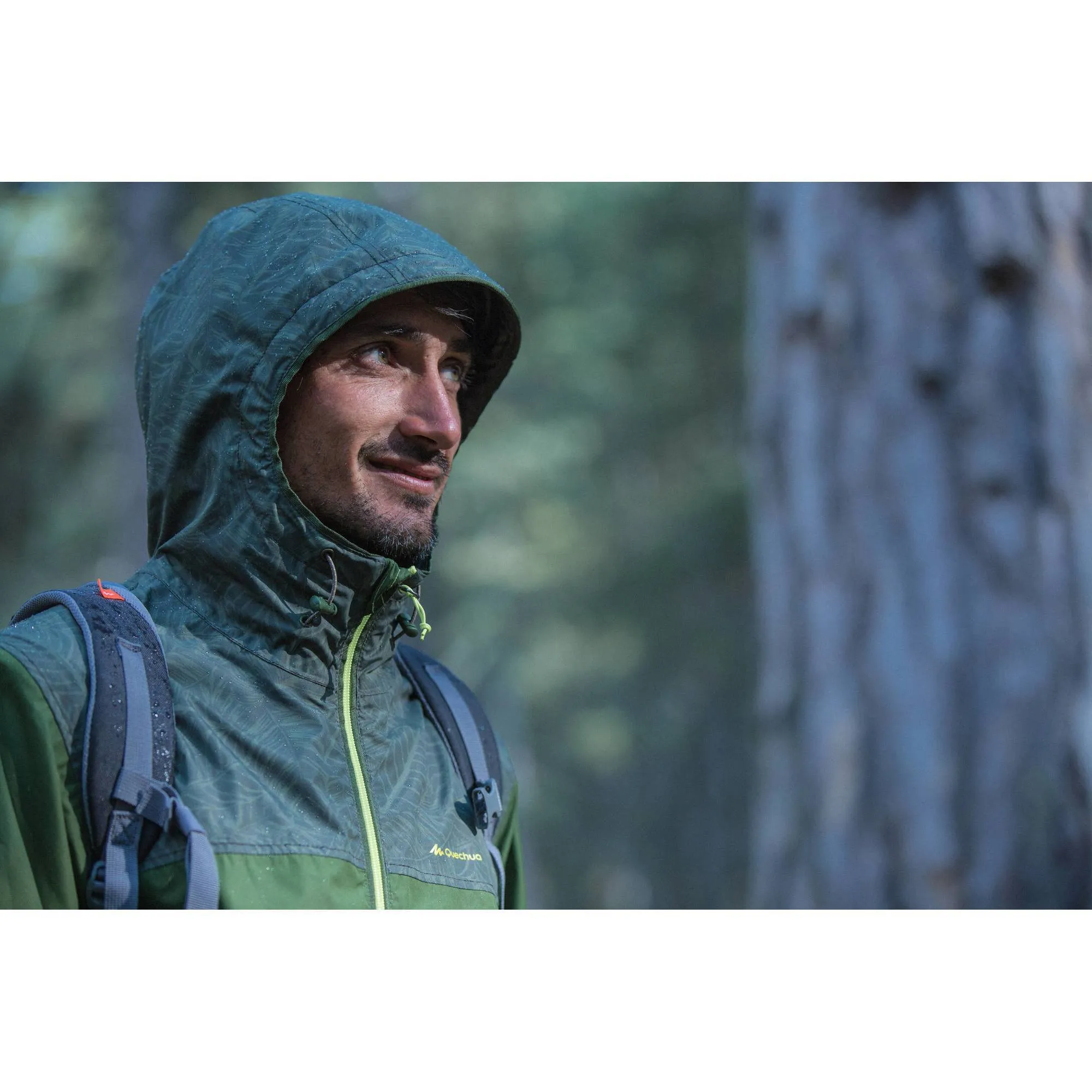 Men's Plain Hiking Waterproof Rain Jacket Arpenaz 100