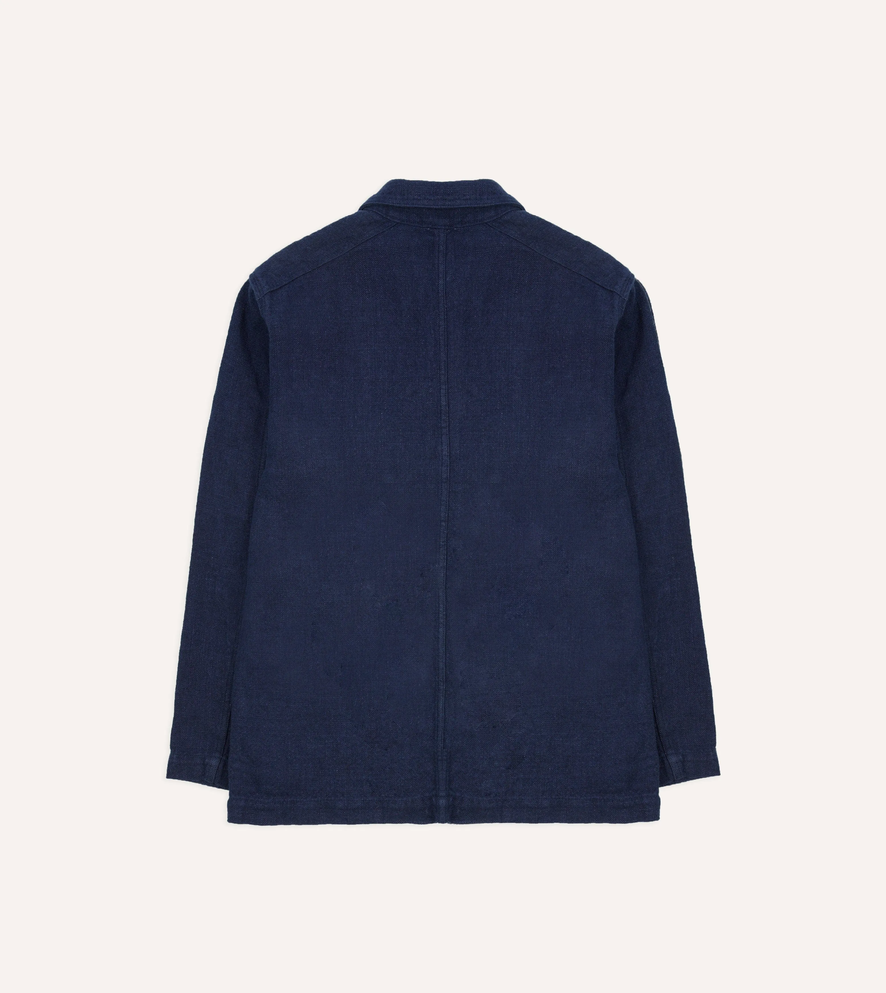 Navy Linen Five-Pocket Chore Jacket