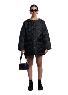 Oversized Quilted Coat Black