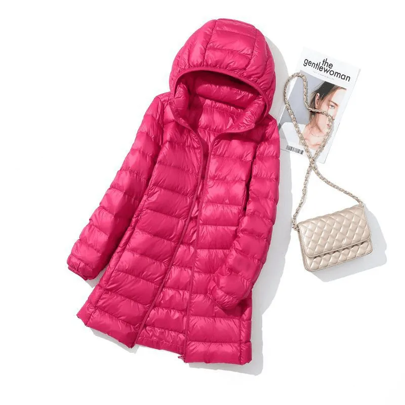 Puffer Jacket with Detachable Hood / Double Zipper Windproof Down Jacket - SF0067