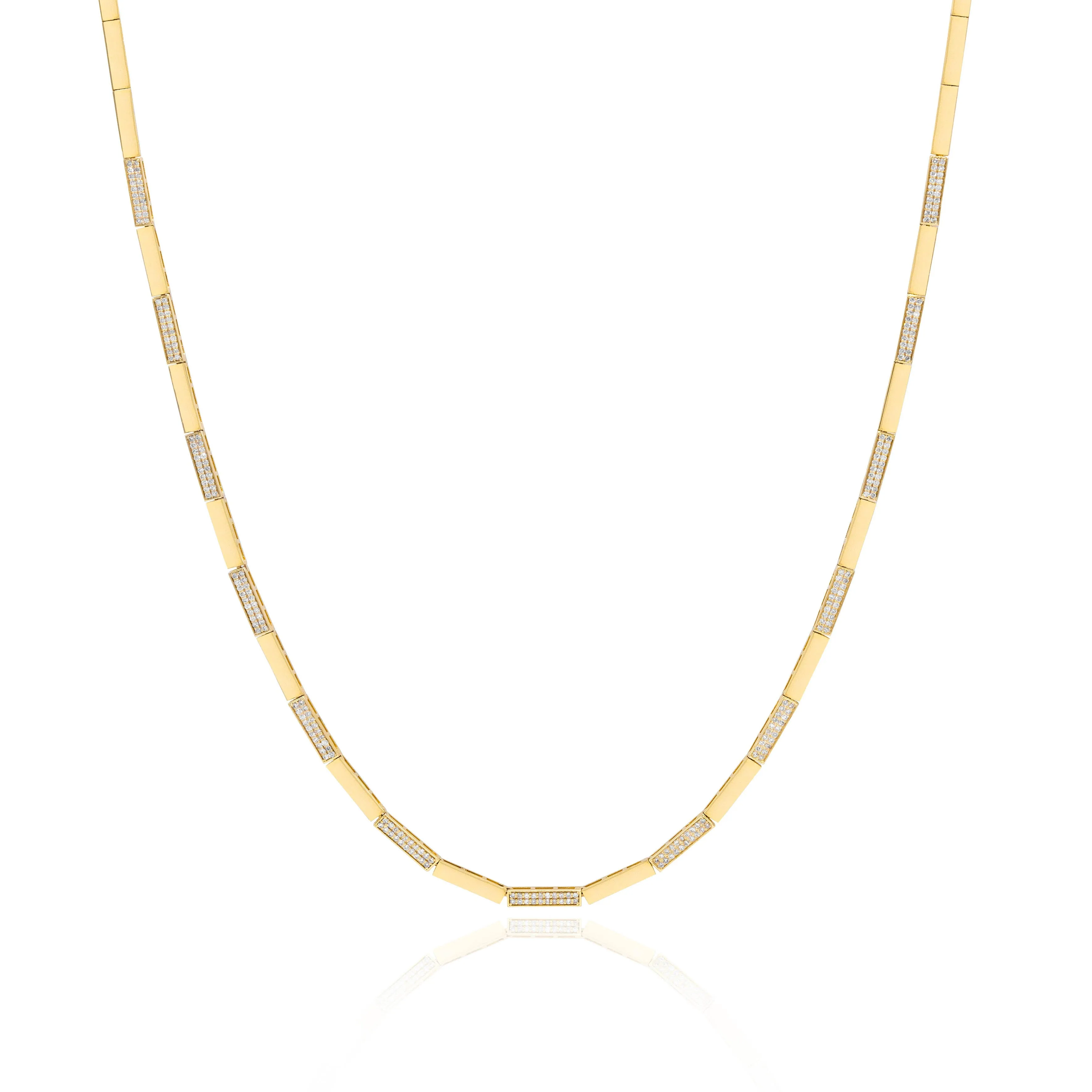 Radiant Diamond Bars Necklace