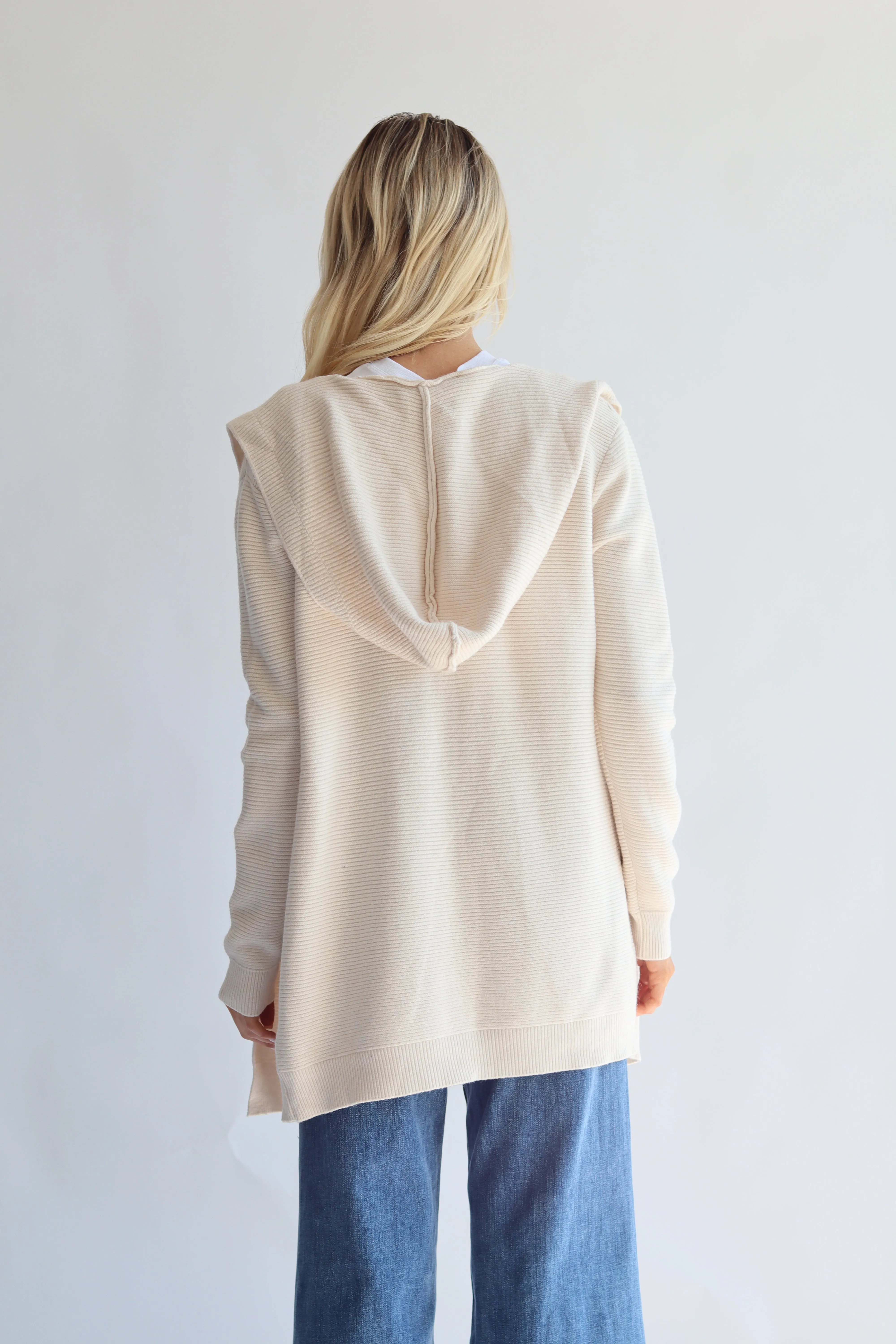 Ribbed Open Knit Cardigan