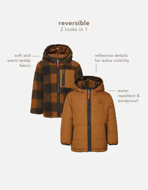 The Ward REVERSIBLE Puffer/Sherpa Jacket - Chipmunk - KIDS (Copy)