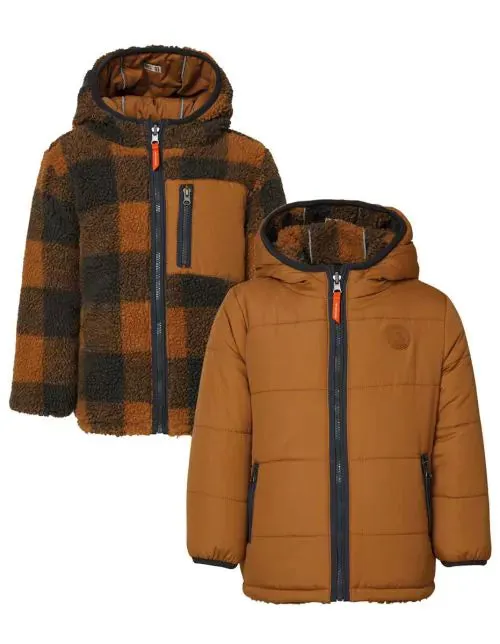 The Ward REVERSIBLE Puffer/Sherpa Jacket - Chipmunk - KIDS (Copy)