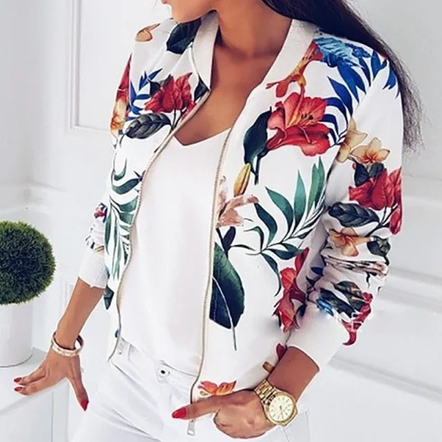 Trendy Floral Long Sleeve Fashion Casual Jacket