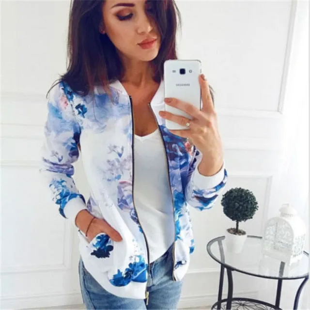 Trendy Floral Long Sleeve Fashion Casual Jacket